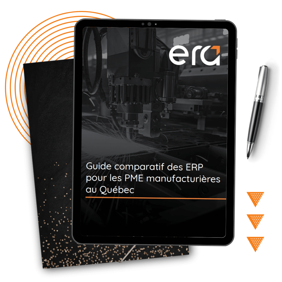 Mockup du Guide comparatif des ERP pour les PME manufacturières au Québec