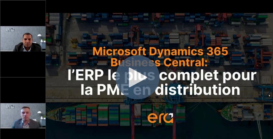 Vignette du webinaire sur Microsoft Dynamics 365 Business Central, l'ERP le plus complet pour la PME de la distibution