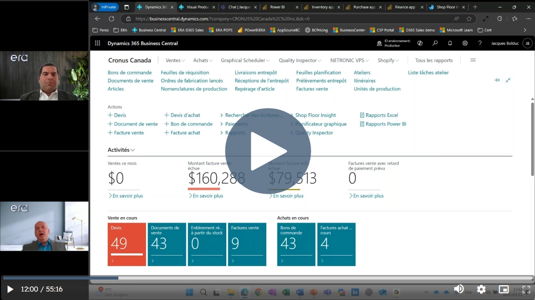 Vignette du webinaire sur Dynamics 365 Business Central pour les manufacturiers